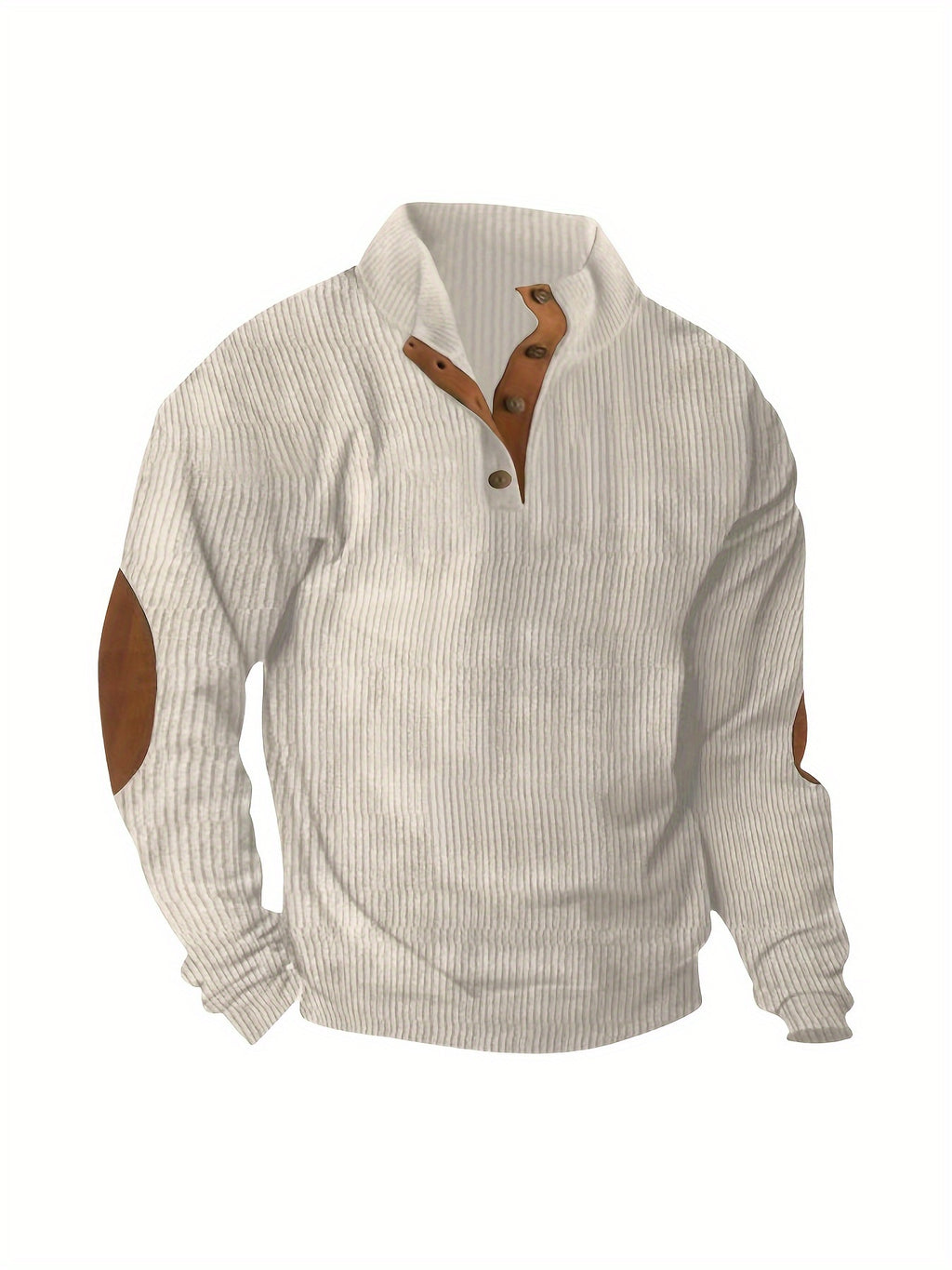 Men'S Casual Jacket for Autumn And Winter, Featuring a Loose Fit, Corduroy Fabric, Stand-Up Collar, Long Sleeves, And Button- Design.