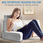 Reading Pillow for Sitting in Bed Adult, Back Pillow for Bed Sitting up, Reading & Bed Rest Pillows for Watching TV/Reading/Gaming/Resting in Bed, Couch or Floor, Medium 19"