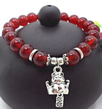 Cute Dog Bracelet with Red Agate & S925 Silver
